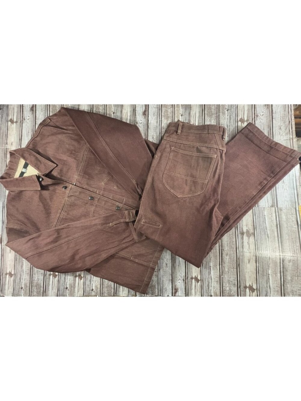Marithe Francois Girbaud heavy Denim Set size 2XL color brown